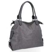Torebki damskie - Torebka Damska XXL firmy Hernan Shopper Bag Szara - miniaturka - grafika 1