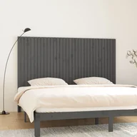 Inne meble do sypialni - Wezgłowie łóżka, szare, 204x3x110 cm, lite drewno sosnowe Lumarko - miniaturka - grafika 1