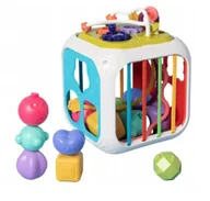 Sortery dla dzieci - Edukacyjna Wielofunkcyjna Kostka Sensoryczna Sorter Klocki Dla Dzieci - miniaturka - grafika 1