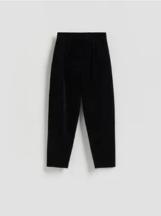 Reserved - Bawełniane spodnie - czarny - Spodnie damskie - miniaturka - grafika 1