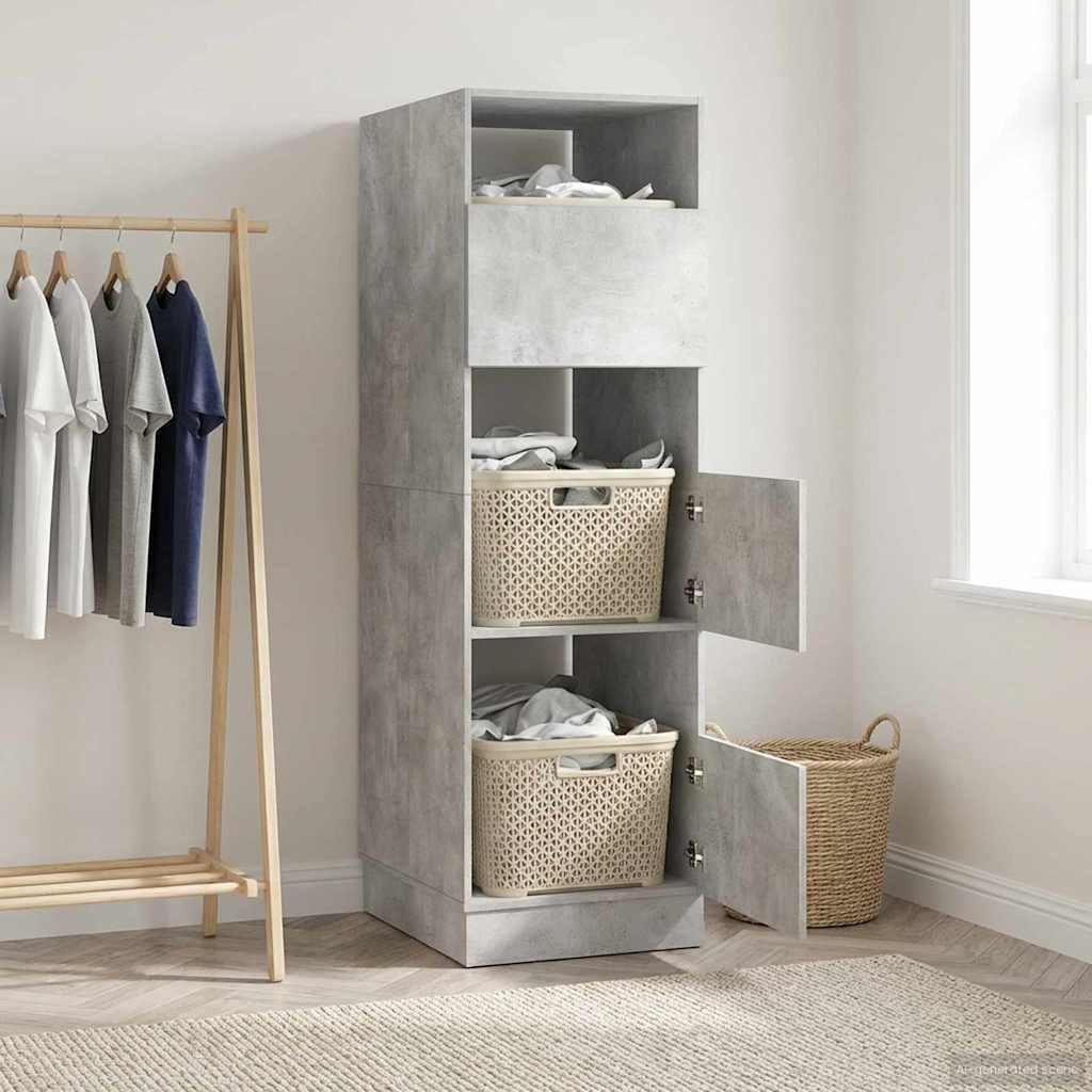 vidaXL vidaXL Szafka do prania z przechowywaniem Betonowy 50 x 68 x 162 cm