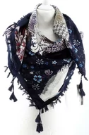 Apaszki i szaliki damskie - DAMSKA WIELOKOLOROWA CHUSTA APASZKA Z FRĘDZLAMI ETNO - miniaturka - grafika 1