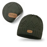 Czapki dla dzieci - Czapka Zimowa Dziecięce Khaki Uniwersalna Beanie Jesienna PaMaMi Wygodna - miniaturka - grafika 1