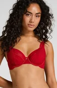 Biustonosze - Hunkemöller Nieusztywniony biustonosz z fiszbinami Whitney Czerwony - miniaturka - grafika 1