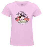 Koszulki i topy damskie - Republic Of California "Santa Monica Beach" WOREPCZTS103 Koszulka damska, różowa, rozmiar S, Różowy, S - miniaturka - grafika 1