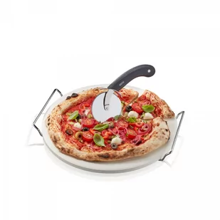 Zestaw: Nóż Do Pizzy + Kamień Ze Stojakiem Okrągły DARIOSO GEFU - Pozostałe akcesoria kuchenne - miniaturka - grafika 1
