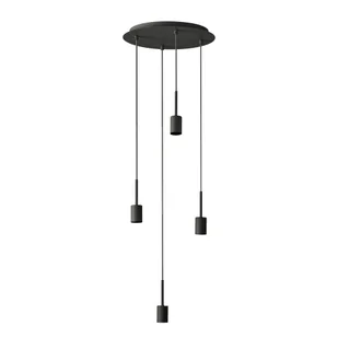 Oprawa wisząca Decor Needle Plate 4xE27 bez żarówek ciemno szara - Lampy sufitowe - miniaturka - grafika 1
