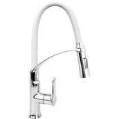 Baterie kuchenne - FALA BATERIA ZLEWOZMYWAKOWA Z ELASTYCZNĄ WYLEWKĄ FLEXIBLE 2-WHITE 75676 - miniaturka - grafika 1