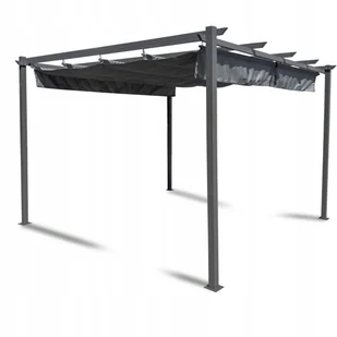 PERGOLA TARASOWA ALTANA OGRODOWA szara 3x3x2,2m nowoczesna SOLIDNA stalowa - Altany ogrodowe - miniaturka - grafika 1