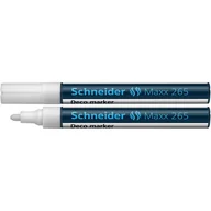 Markery do tablic - Marker kredowy SCHNEIDER Maxx 265 Deco 2-3mm okrągły biały - miniaturka - grafika 1