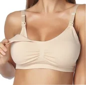 Biustonosze ciążowe - -XXXL- Biustonosz ciążowy Stanik Do Karmienia miękki Bezszwowy Wkładka-beż - miniaturka - grafika 1