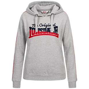 Lonsdale Damska bluza z kapturem L, Marl Grey/Navy/Red, S - Bluzy damskie - miniaturka - grafika 1