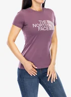 Koszulki i topy damskie - Koszulka bawełniana damska The North Face S/S Easy Tee - midnight mauve/purple chalk - miniaturka - grafika 1