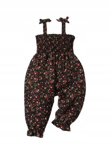 SHEIN KOMBINEZON CZARNY W KWIATY CASUAL 74 V3R