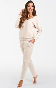 Komplet dresowy z długim rękawem i długimi spodniami beżowy Karina, Kolor beżowy, Rozmiar S, Italian Fashion - Primodo.com - Piżamy damskie - miniaturka - grafika 1