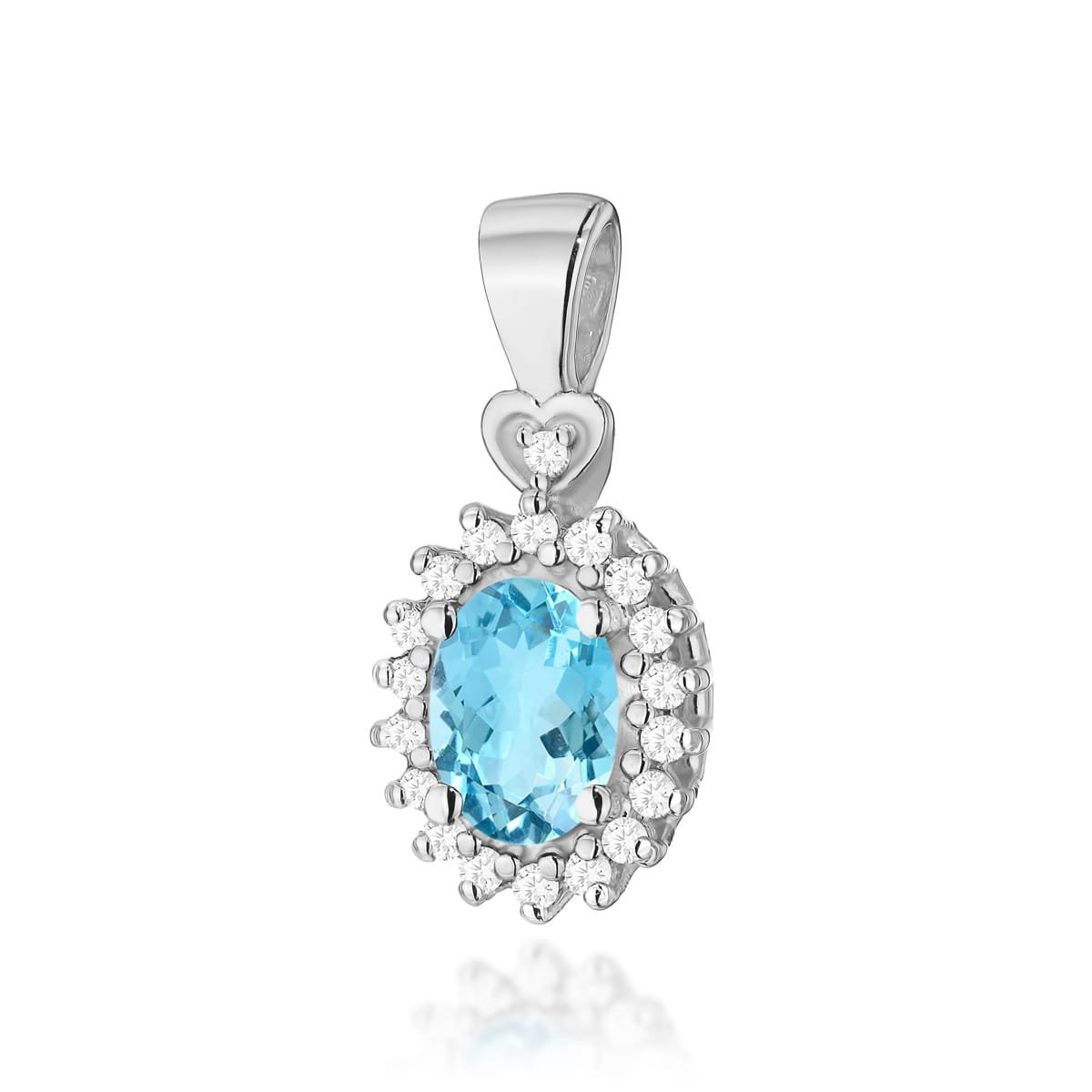 Złota zawieszka / wisiorek Topaz Swiss 0,50ct białe złoto pr. 585