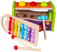 Zabawki interaktywne dla dzieci - SMILY PLAY Przebijanka drewniana cymbałki piłeczki - miniaturka - grafika 1