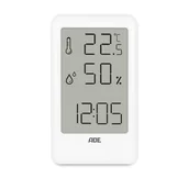 Termometry domowe - Elektroniczny higrometr/termometr wewnętrzny, 7 x 11 x 1,5 cm, biały AD-WS 2323 - miniaturka - grafika 1