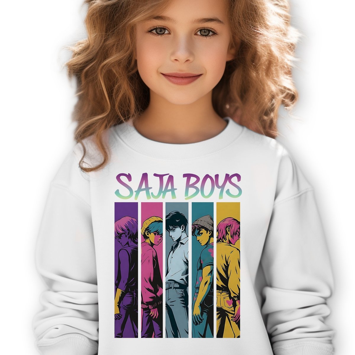 Bluza Dziecięca Biała SAJA LOVE Do Przedszkola K-pop Muzyka Wz Rozm 128 cm