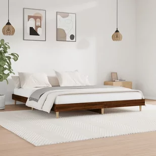 Rama łóżka, brązowy dąb, 150x200 cm, materiał drewnopochodny Lumarko! - Łóżka - miniaturka - grafika 1