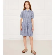 Sukienki i spódniczki dla dziewczynek - Tommy Hilfiger Sukienka z dodatkiem lnu - miniaturka - grafika 1