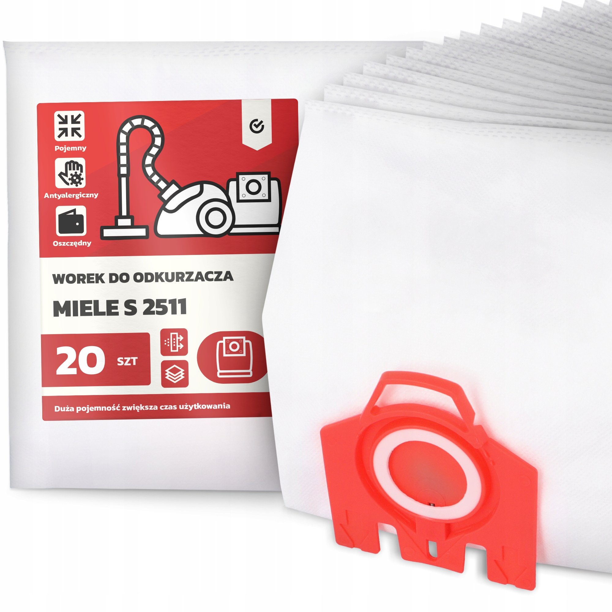 20x Worek do Odkurzacza Miele S 2511 Syntetyczny Duży Mocny Torba Worki G9