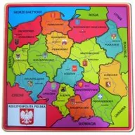 Pomoce naukowe - Brimarex Drewniana Mapa Polski ZB-3460 - miniaturka - grafika 1