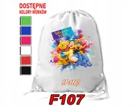 Torby szkolne - WOREK SZKOLNY NA WF SPORTOWY NA BUTY KUBUŚ PUCHATEK TYGRYSEK- IMIĘ - miniaturka - grafika 1