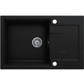 Zlewozmywaki - EOS Zlewozmywak granitowy jednokomorowy z ociekaczem DURAN czarny grafit - miniaturka - grafika 1