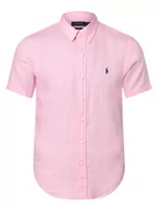 Koszule męskie - Polo Ralph Lauren - Męska koszula lniana  Slim Fit, różowy - miniaturka - grafika 1