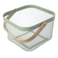 Kosze wiklinowe - Metalowy koszyk druciany 24,5x27x30 cm Greenish – Orion - miniaturka - grafika 1