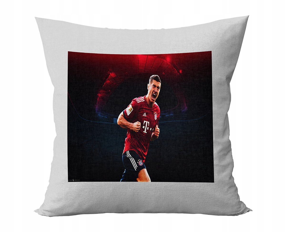 PODUSZKA PERSONALIZOWANA ROBERT LEWANDOWSKI PIŁKA POMYSŁ NA PREZENT GRAFIKI