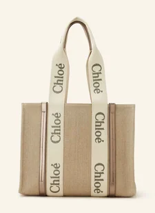 Chloé Torba Shopper Woody beige - Torebki damskie - miniaturka - grafika 1