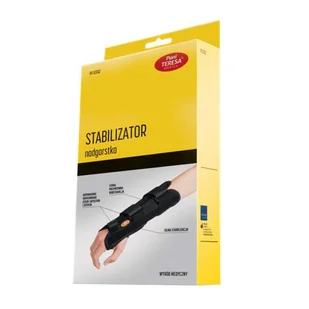 Pani Teresa, stabilizator nadgarstka PT 0332, ręka lewa, czarny, rozmiar L, 1 sztuka USZKODZONE OPAKOWANIE - Ortezy, stabilizatory i opaski elastyczne - miniaturka - grafika 1