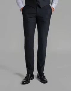 spodnie rosolini granatowy slim fit - Spodnie męskie - miniaturka - grafika 1