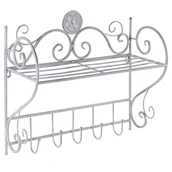 Szafki łazienkowe - Metalowa Półka Łazienkowa Wisząca Szara Osorno - miniaturka - grafika 1