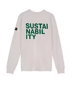 Bluzy męskie - ECOALF, bluza męska Taberalf, bez kaptura, bawełniana tkanina z recyklingu, męska bluza z recyklingu, bluza z kapturem męska, wygodna i lekka, Krem, XL - miniaturka - grafika 1