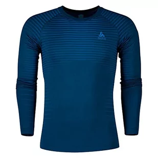 Odlo Bl Crew Neck L/S Performance Light Top Crewneck, Blue Wing Teal – Indigo Bunting, XXL - Koszulki sportowe męskie - miniaturka - grafika 1
