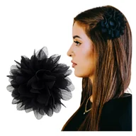 Ozdoby do włosów - Spinka do Włosów Czarna Duża Kwiat Bezpieczna Wsuwka Lekka i Efektowna - miniaturka - grafika 1