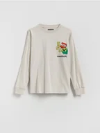 Bluzki dla chłopców - Reserved - Longsleeve Minecraft - jasnoszary - miniaturka - grafika 1