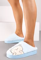Kapcie damskie - Jasnoniebieskie Kapcie na Platformie Ozdobione Haftowanym Motywem Laorisia - miniaturka - grafika 1