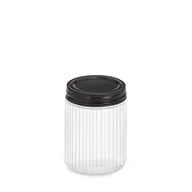 Pojemniki kuchenne - Słoik z metalową pokrywką KITCHEN ESSENTIALS, ryflowane szkło - miniaturka - grafika 1