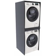 Szafki łazienkowe - Szafka nad pralkę i na suszarkę TS czarna szafka łazienkowa słupek regał - miniaturka - grafika 1