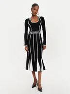 Sukienki - KARL LAGERFELD Sukienka dzianinowa 245W1330 Czarny Slim Fit - miniaturka - grafika 1
