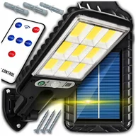 Lampy ogrodowe - LAMPA SOLARNA z Czujnikiem Ruchu i Zmierzchu Latarnia Uliczna LED + PILOT - miniaturka - grafika 1