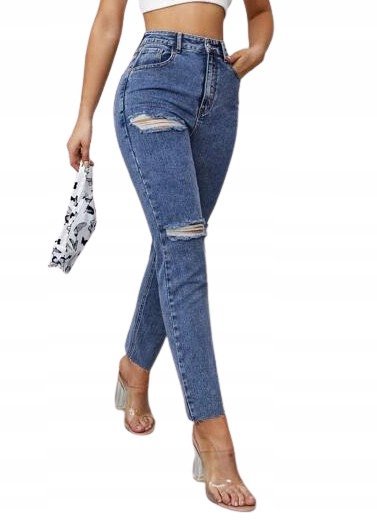 SHEIN SPODNIE JEANSOWE NIEBIESKIE CASUAL 30 ŁWG