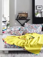 Pościel - Pościel bawełniana z wzorem orientalnym + koc, żółty, 160x200 cm - miniaturka - grafika 1