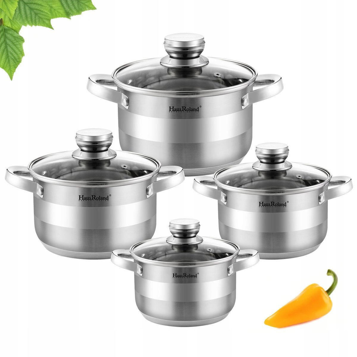 Komplet ZESTAW GARNKÓW nierdzewnych 8EL kpl tradycyjne GARNEK Garnki