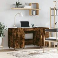 Biurka - vidaXL Biurko, przydymiony dąb, 140x50x75 cm, materiał drewnopochodny - miniaturka - grafika 1