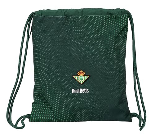 Safta REAL BETIS BALOMPIÉ - Plecak sportowy, zamknięcie na sznurek, plecak, idealny dla dzieci w różnym wieku, wygodny i wszechstronny, jakość i wytrzymałość, 35 x 45 cm, kolor zielony, Zielony,